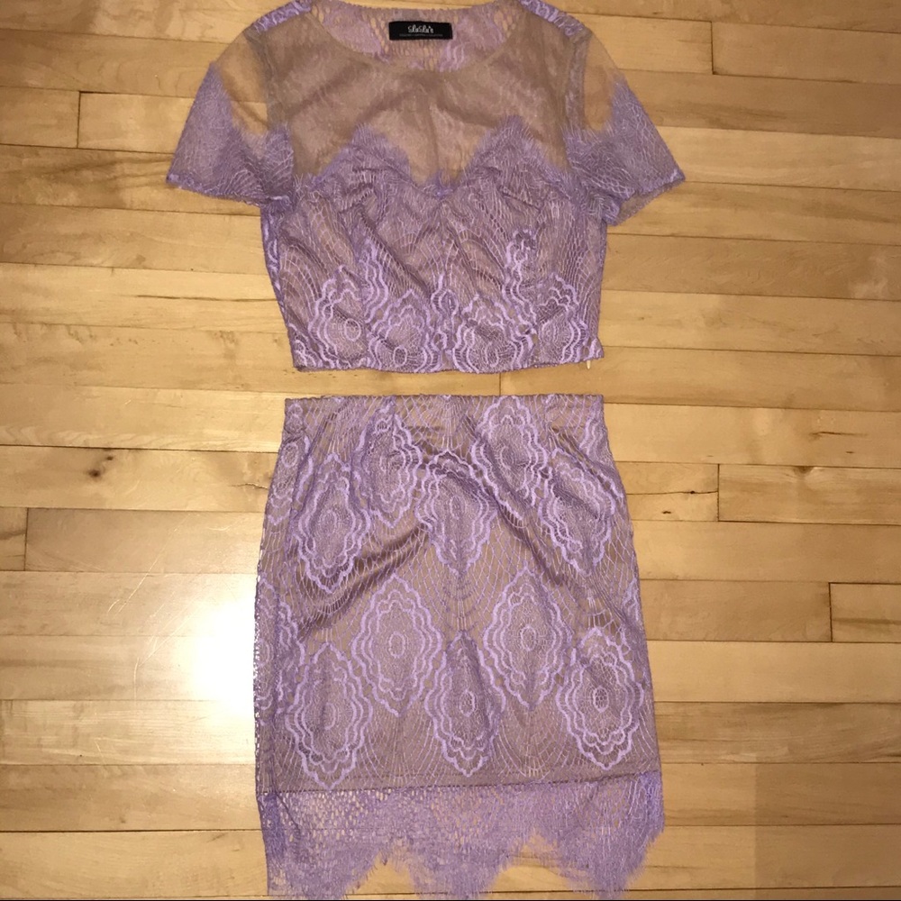 LuLus purple lace matching set